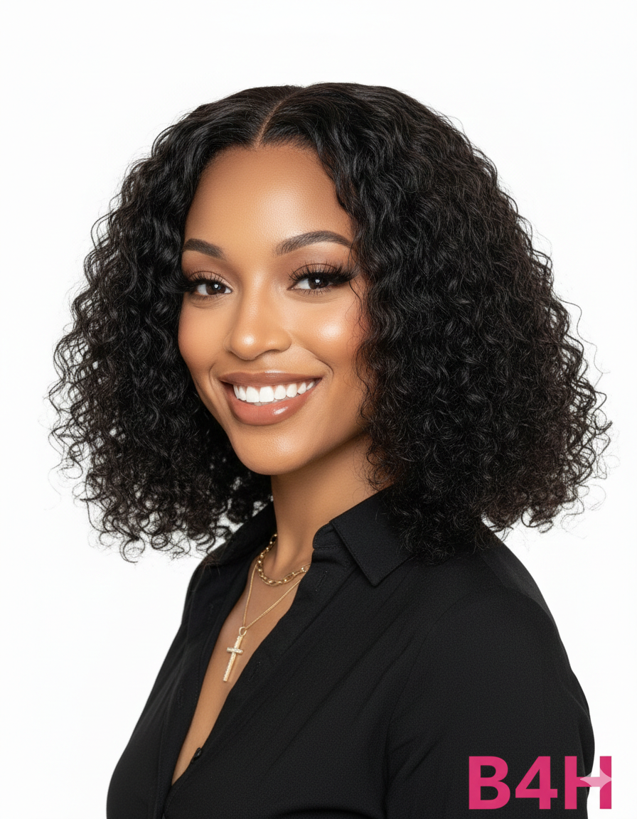 Perruque Courte Water Wave Carla - 100% Cheveux Naturels