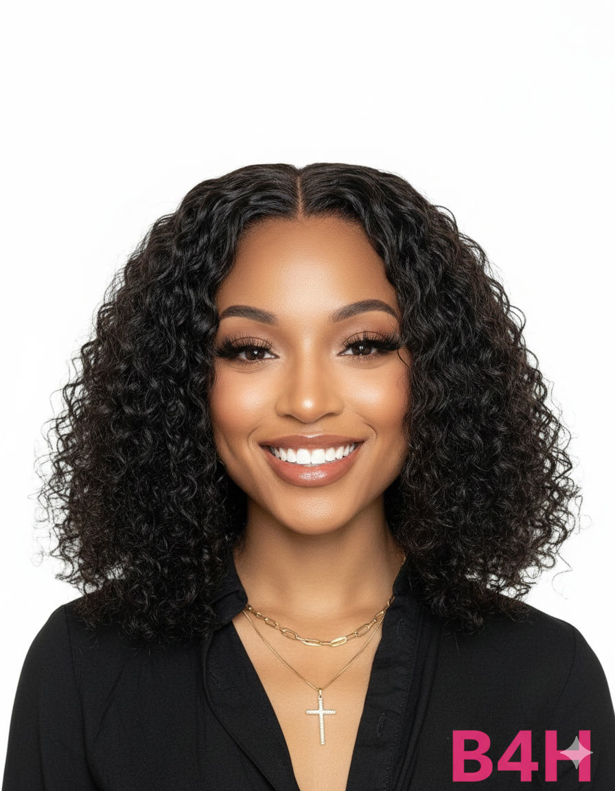 Perruque Courte Water Wave Carla - 100% Cheveux Naturels